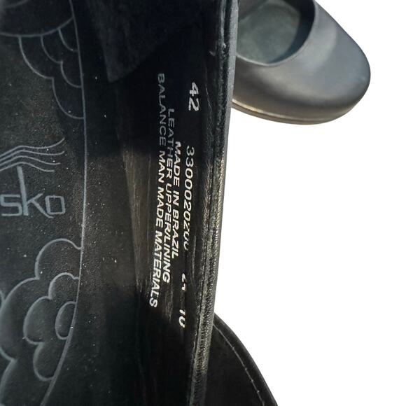 Dansko Black Leather Mary Jane Mules - Picture 2 of 11